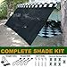 Black RV Awning Shade Complete Kit 10' X 16' Sun Shade Canopy Shelter