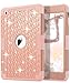 TOPSKY Compatible with iPad Mini Case,iPad Mini 2 Case,iPad Mini 3 Case,[Shock Absorption] Studded Rhinestone Bling High Impact Resistant Case for Apple iPad Mini 1,2,3,(Only for iPad Mini 7.9 Inch), Rose Gold