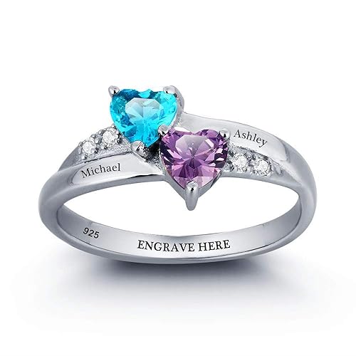 PaulaMax Jewelry Sterling Silver Promise Rings For Her, Birthstone