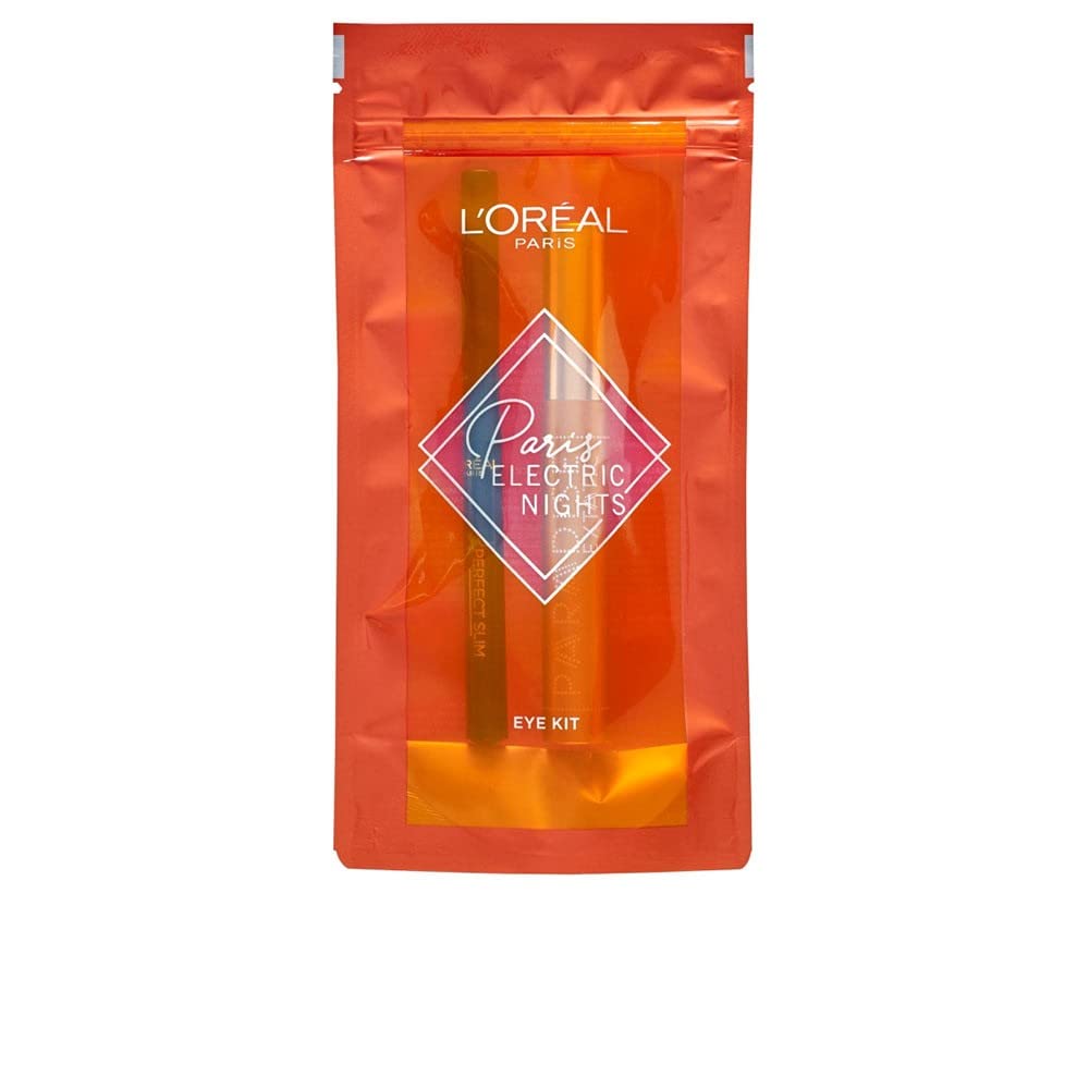 L'Oreal Paradise Mascara and Black Eyeliner Paris Electric Nights Eye Kit Duo Makeup Gift Set for Women