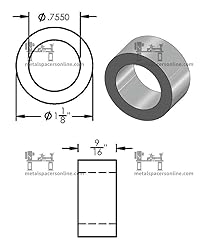 Aluminum Spacer 1-1/8" OD x 3/4" ID x Choose Your