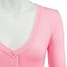 YEMAK Women's Cropped Bolero Cardigan – 3/4 Sleeve V-Neck Basic Classic Casual Button Down Knit Soft Sweater Top (S-4XL)