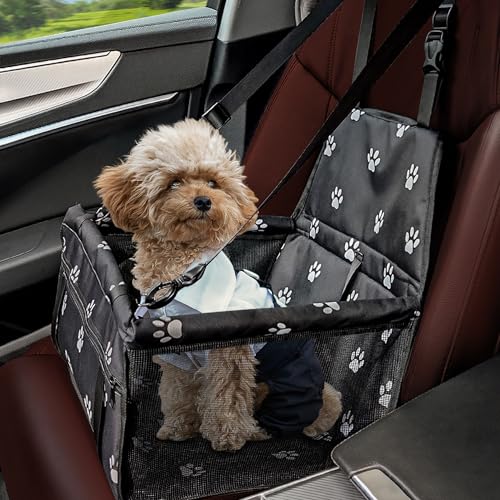 Flagest Dog Car Seat Reinforced Oxford Breathable Washable Foldable Car Seat for Dogs Cats Other Small Pets 40 x 32 x 24cm