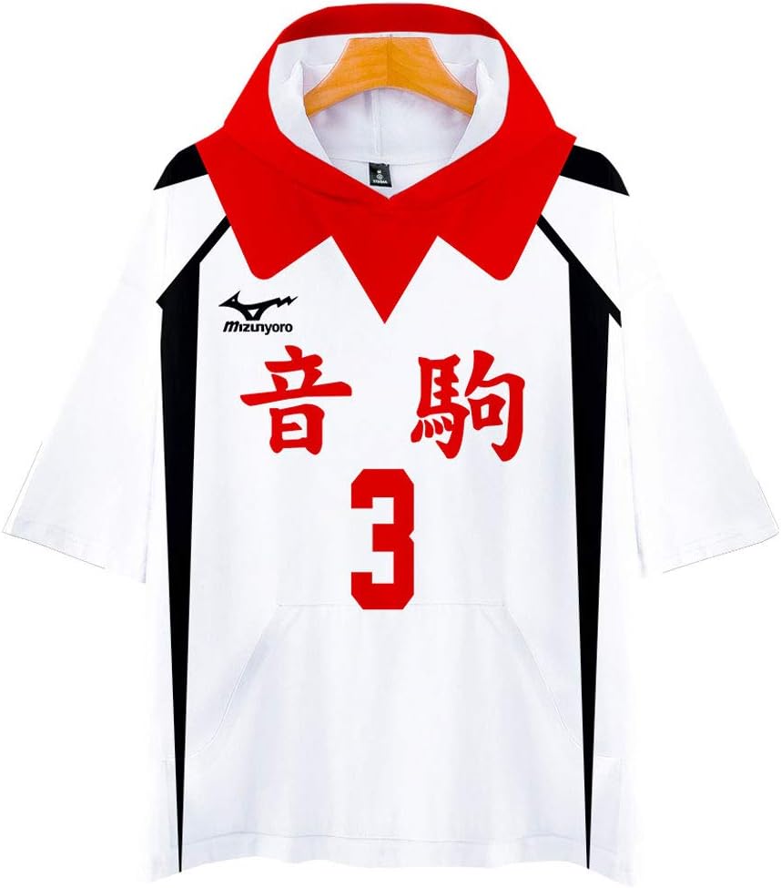 ハイキュー Tシャツ コスプレ フード付き 半袖 音駒高校排球部 ジャージ 夜久衛輔 やくもりすけ 3号 トップス スポーツウェア 人気アニメ 漫画 キャラクター コスチューム 男女兼用 子供 大人 Cosplay イベント 学園祭 文化祭 衣装 ホビー Amazon Co Jp
