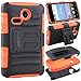 LG Sunrise Case, LG Lucky Case - Armatus Gear (TM) Tactical Hybrid Armor Case Holster Combo Dual Layer Protector with Kickstand For NET10 LG Sunrise L15G and TRACFONE LG Lucky L16C - Orange/Black