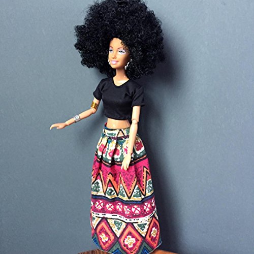 Doll Toy,Matoen Baby Movable Joint African Doll Toy Black Doll Best Gift Toy (Red)