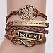 Nurbo Handmade Adjustable Tree For Life Believe Multilayer Bracelet Wristband