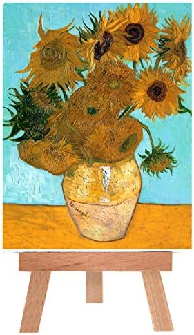 Sunflowers | Vincent van Gogh, Mini Canvas with Easel