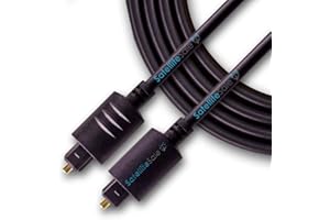 SatelliteSale Digital Toslink SPDIF Audio Optical Fiber Cable Universal Wire PVC Black Cord 15 feet
