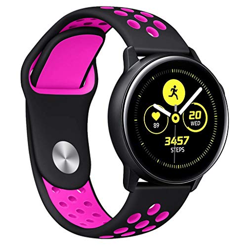Exteren for Samsung Galaxy Watch Band, Sports Soft Silicone Replacement Band Wrist Strap for Samsung Galaxy Watch active (Hot Pink) - Thumbnail 6