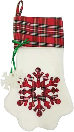 Babbo Natale Zampa.Mogist Calza Di Natale Sacchetto Regalo Creativo Dolce Cane Zampa Forma Di Albero Di Natale Decorazione Ciondolo Stivale Di Babbo Natale Rot Schneeflocke 45 20 Cm Amazon It Casa E Cucina