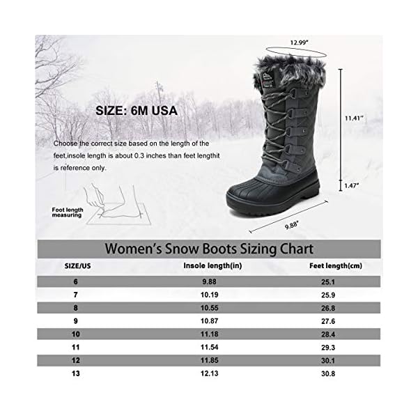 ALEADER Womens Waterproof Snow Boots, Warm Insulation Cold Weather