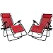 Sunnydaze Zero Gravity Lounge Chair with Pillow & Cup Holder Set of 2 - Red