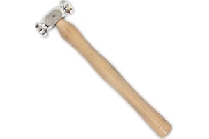 BENCH WIZARD 10" Dual Head Chasing Hammer | 1" Striking Surface | Flat & Convex Heads | Ideal for Jewelers & Metal Smithing