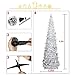 INCX 5ft Pop Up Christmas Tinsel Tree Xmas,Collapsible Christmas Tree with Stand for Indoor and Outdoor Holiday Home Display,Silver