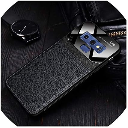 Phone Case Coque,Cover,Case for Samsung Galaxy Note 9 8 Note9 Note8 On Leather Mirror Glass Silicone Shockproof Phone Luxury Cute Case for Samsung Note 8,Black