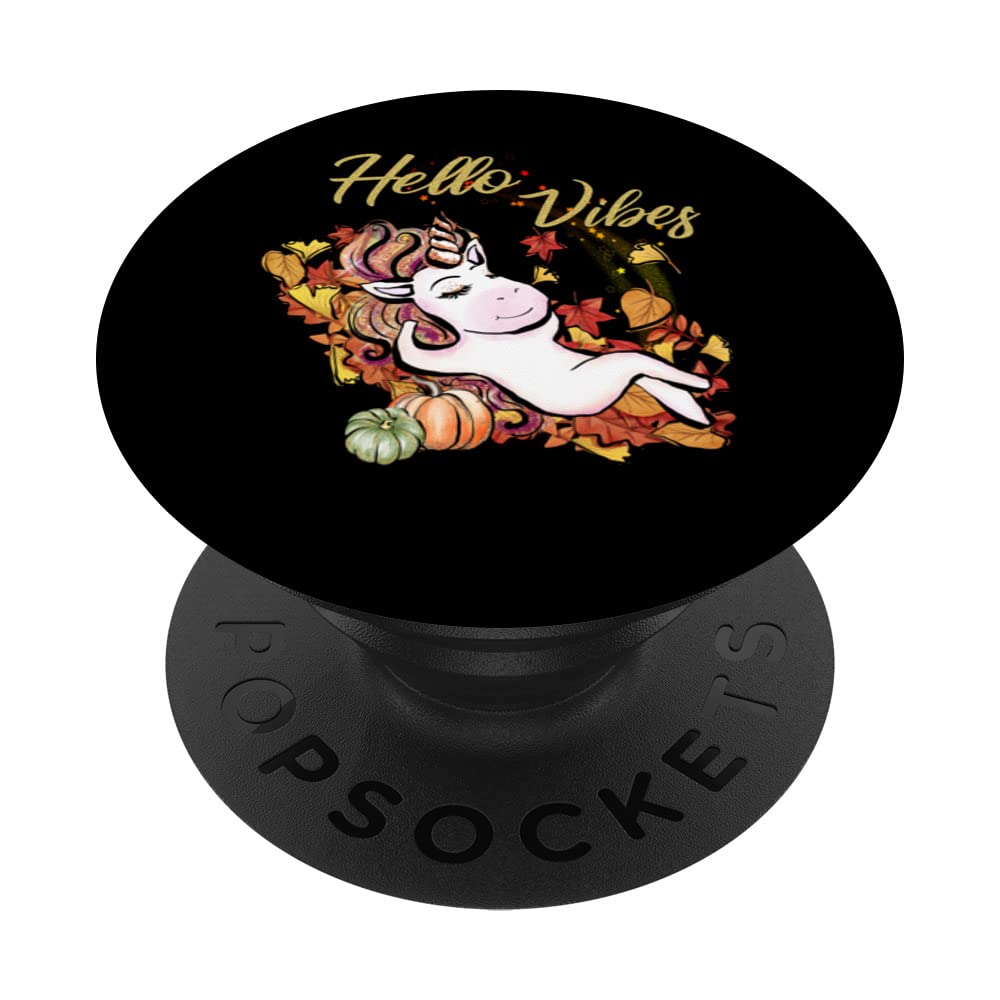Thanksgiving Unicorn Fall Vibes Hello Fall Autumn PopSockets Swappable PopGrip