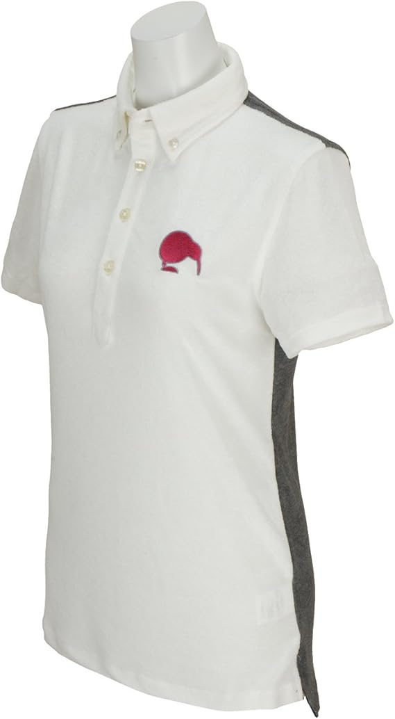 Amazon エディット オブ キウイ Edit Of Kiwi ポロシャツ 半袖ボタンダウンシャツ ソフトパイル地素材 カラー切替デザイン 着丈長め ロゴ刺繍 レディース 73ek5spl M ホワイト C005 シャツ 通販