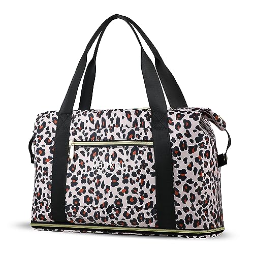 Travel Duffle Bag, Sports Tote Gym Bag, Weekender Bag, Expandable Waterproof Carry on Bag with Trolley Sleeve Wet Pocket