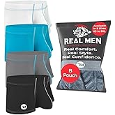 Real Men Bulge Enhancing Pouch Underwear for Men – 1 or 4 Pack Nylon 3 Inches- Ice Silk Mens Boxer Briefs ABCD Pouches XS-5XL