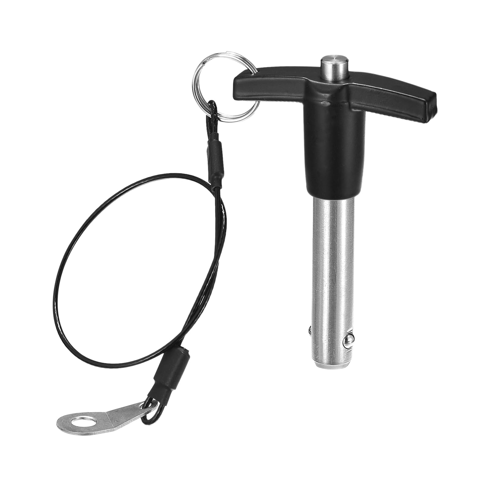 DTGN 12mmx40mm(DxL) T Handle Quick Release Pin - Good for Quickly Connecting and Hooking Up Components - 304 Stainless Steel Ball Locking Pin with Push Button - Black/Silver