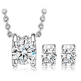 QIANSE AAA Cubic Zirconia Gemstone Women's Wedding Jewelry Set Fashion Earrings Pendant Necklace Tennis Bracelet Sets (Necklace and earrings set)