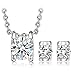 QIANSE AAA Cubic Zirconia Gemstone Women's Wedding Jewelry Set Fashion Earrings Pendant Necklace Tennis Bracelet Sets (Necklace and earrings set)