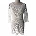 Bestyou Crochet Cover Ups for Women Hollow Out Sleeveless Bikini Swimsuit Swimwear Knit Tops Halter Beach Dresses (White)