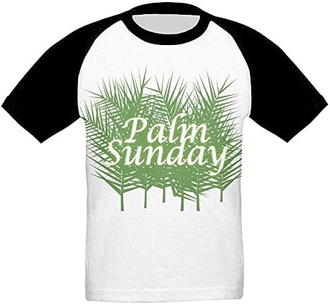 Mekinz Palm Sunday With Green Fronds Jersey Baseball Tee T Shirts For Kids Toddler Baby Boys Girls