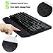 BRILA Keyboard Wrist Rest Support Cushion Pad for Computer, Laptop, Office Work, PC Gaming - Memory Foam Gel with Massage Holes Design - Non-Slip Easy Typing Wrist Pain Relief (Black Keyboard Pad)