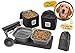 Dog Travel Food Set for Medium + Large Dogs (Black) - 7 Pieces Including Collapsible Bowls, Carriers, Scooper, Place Mat, Bag