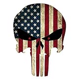 Punisher Skull American Flag Sticker Decal Tactical Military GLOSS VINYL Label 10pcs