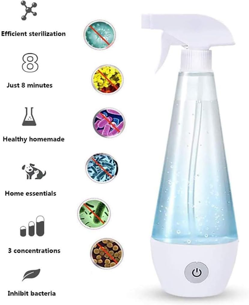 AOTUMNIN Home-Made Sodium Hypochlorite Cleaner Portable 300ml Hypochlorous Generator Acid Spray for Outdoor Travel Car Home Clean