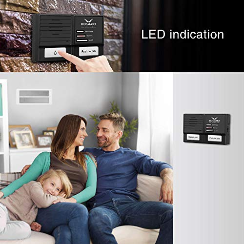 Hosmart 1/2 Mile Wireless 7-Channel Digital FM Wireless Intercom with Outdoor Doorbell Intercom System