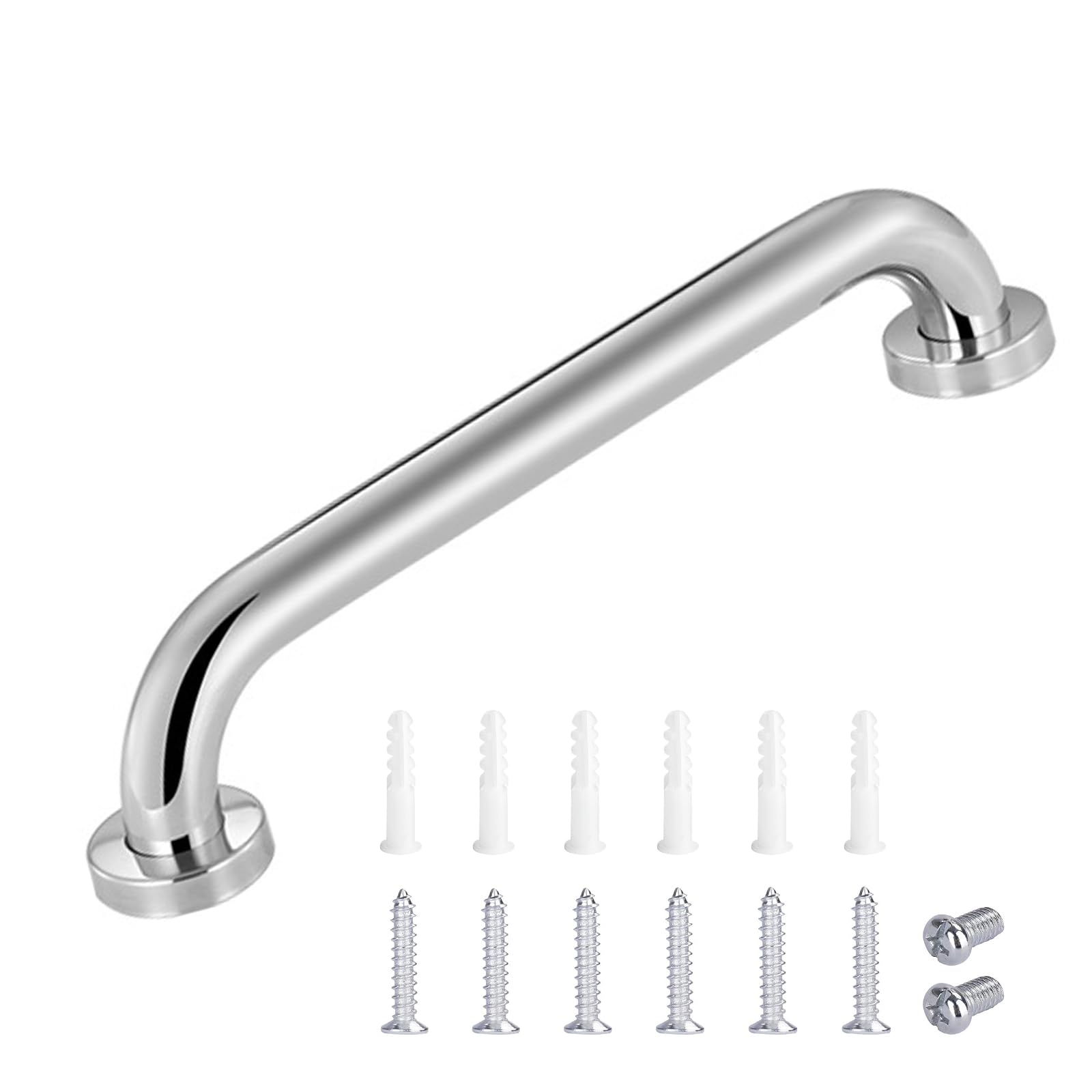 WUDQIJI Grab Rail Stainless Steel Non-Slip Grab Rail Shower Stainless Steel 30 cm Grab Rail Bathroom Bathtub Grab Rail Shower Grab Bars for Seniors for Bathtub Toilet Bathroom Kitchen Stair Handrail