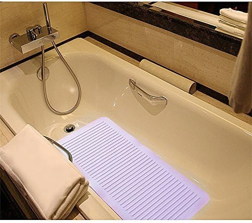 Non Slip Bath Tub Mat Massage Shower Pad With Suction Cup Anti-Bacterial PVC, BPA and Odor Free(Sky Blue) 13"×30",By Youzpin