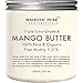 Majestic Pure Raw Mango Butter, Organic Premium Grade for Soft Supple Skin and Healthy Hair, 8 oz