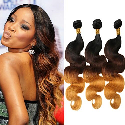 Color 1b/4/27 Ombre Human Hair Extensions 7a Brazilian Virgin Hair Body Wave Unprocessed Virgin Brazilian Hair Weave Bundles 16 18 20Inches