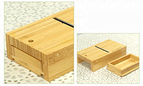 FantasyDay Multi-function Practical Adjustable Bamboo Soap Cutter Drawer Box Soap Beveler Planer Soap Trimming Tool for Handmade Soaps and Candles Trimming DIY Craft Soap Making Kitchen Tool - Thumbnail 3