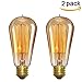 Vintage Light Bulb, Elfeland Antique Incandescent Edison Bulb 60w Squirrel Cage Filament Retro Light Bulb ST58 Dimmable E26/E27 Medium Base (2 Pack)
