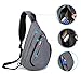 Casual Canvas Backpack Crossbody Travel Sling Bag Shoulder Chest Bag (Grey)