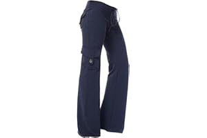 JURANMO Cargo Pants for Women High Waisted Casual Pants Wide Leg Cargo Pants with Pockets Military Combat Trousers