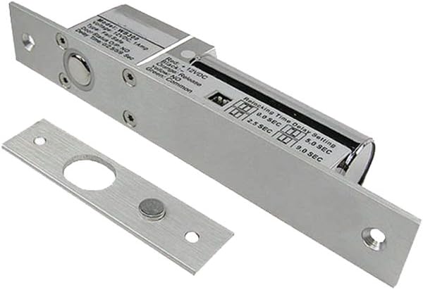 Securitykart DC 12V Aluminium Alloy Magnetic Induction Drop Bolt Lock (Silver)
