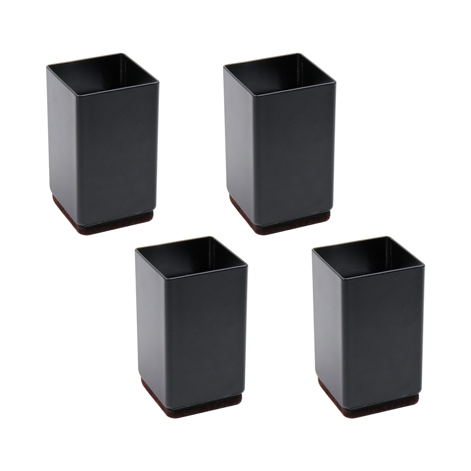 Photo 1 of Pufguy 1 1/2-inch Black Bed Risers Carbon Steel Bed Elevator Metal Sofa Risers Square Furniture Risers, Pack of 4