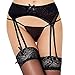 Slocyclub Midnight Women's Stretch Mesh Lace Garter Belt Black M(US 4-6)