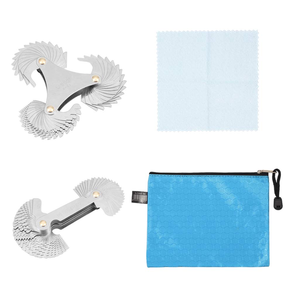 SPEEDWOX Thread Pitch Gauge Set 58Pcs Metric & America SAE Type & British Whitworth and 51Pcs America SAE Type Screw Pitch Gage Stainless Steel Pitch Gauge