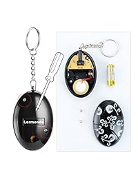 Lermende 120 dB llavero personal con alarma de emergencia, para seguridad, autodefensa, anillo y baterías incluidas, color negro, paquete de 6 unidades