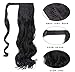 Wavy Wrap around Ponytail Brown Blonde Ombre Hair Extensions 20 inches Long Hairpiece for Women Girl Gift (20 Inch (Pack of 1), Wavy- Dark brown/sandy blonde)