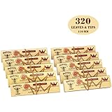 HORNET 320 Leaves Organic King Size Slim Cigarette Rolling Papers with Tips Natural Hemp Papers-10 packs of 32 leaves (110mm)