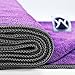 Youphoria Yoga Microfiber Non-Slip Towel - Hot Yoga Mat Towel for Enhanced Grip and Sweat Absorption - Purple with Gray Stitching